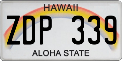 HI license plate ZDP339