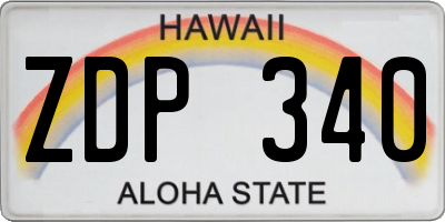 HI license plate ZDP340