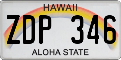 HI license plate ZDP346