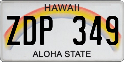 HI license plate ZDP349
