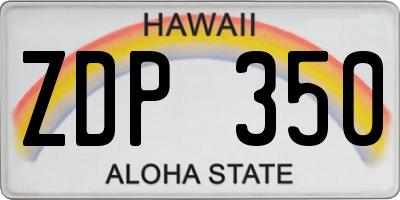HI license plate ZDP350