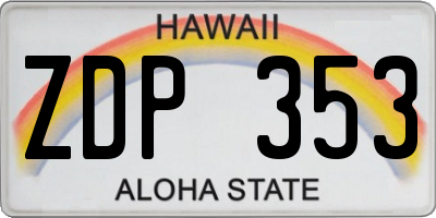 HI license plate ZDP353
