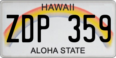 HI license plate ZDP359