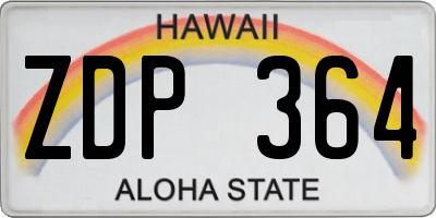 HI license plate ZDP364