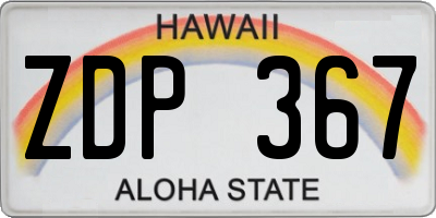 HI license plate ZDP367