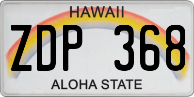 HI license plate ZDP368