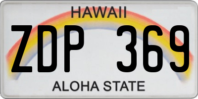 HI license plate ZDP369