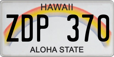 HI license plate ZDP370