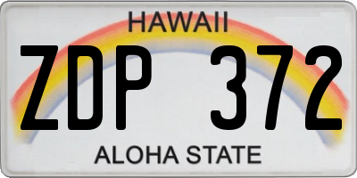 HI license plate ZDP372