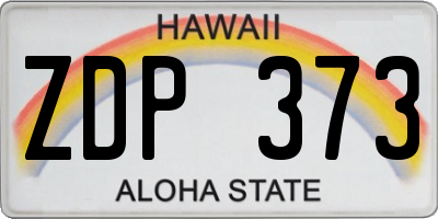 HI license plate ZDP373