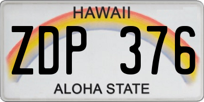 HI license plate ZDP376