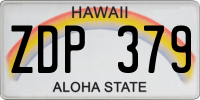 HI license plate ZDP379