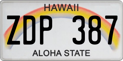 HI license plate ZDP387