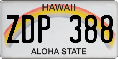 HI license plate ZDP388