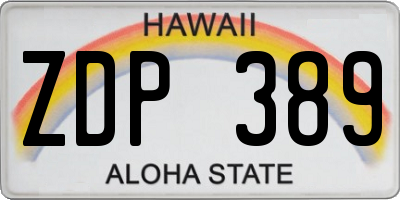 HI license plate ZDP389