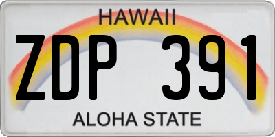 HI license plate ZDP391