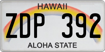 HI license plate ZDP392