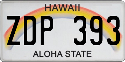 HI license plate ZDP393