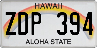 HI license plate ZDP394