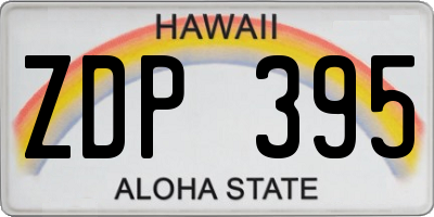 HI license plate ZDP395