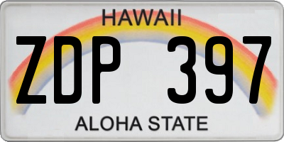 HI license plate ZDP397
