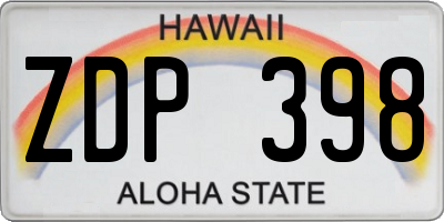 HI license plate ZDP398