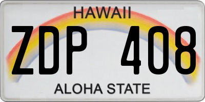 HI license plate ZDP408