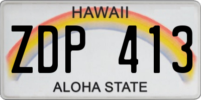 HI license plate ZDP413