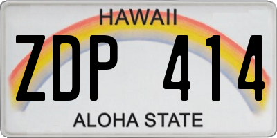 HI license plate ZDP414