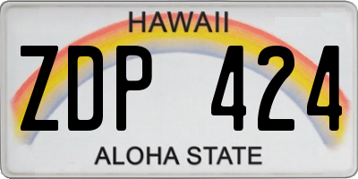 HI license plate ZDP424