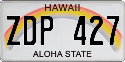 HI license plate ZDP427