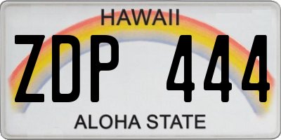 HI license plate ZDP444