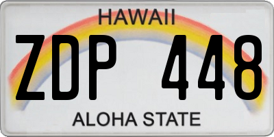 HI license plate ZDP448