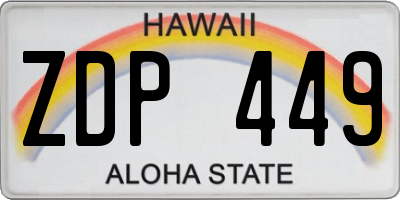 HI license plate ZDP449