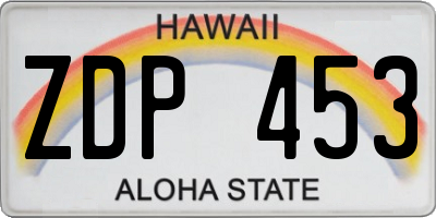 HI license plate ZDP453