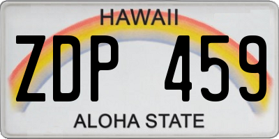 HI license plate ZDP459