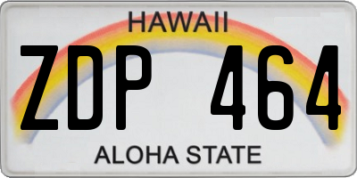 HI license plate ZDP464