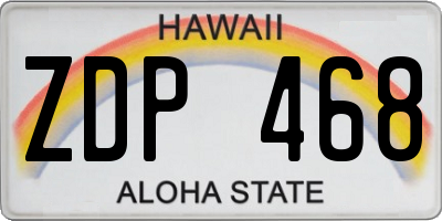 HI license plate ZDP468
