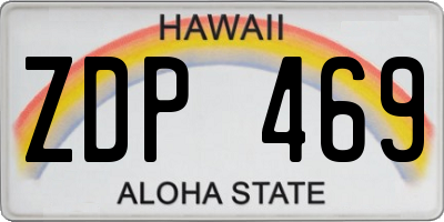 HI license plate ZDP469