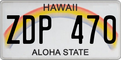 HI license plate ZDP470