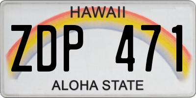 HI license plate ZDP471