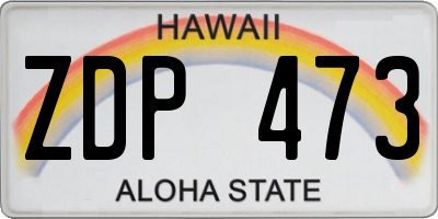 HI license plate ZDP473