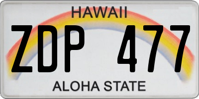 HI license plate ZDP477