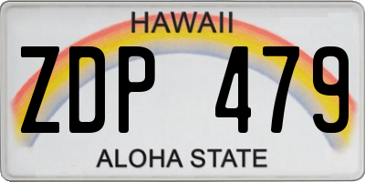 HI license plate ZDP479