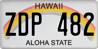 HI license plate ZDP482