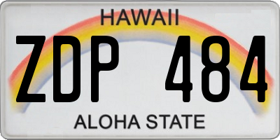 HI license plate ZDP484