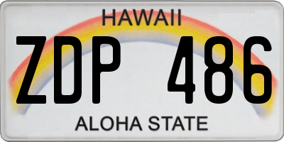 HI license plate ZDP486