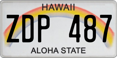HI license plate ZDP487
