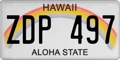 HI license plate ZDP497