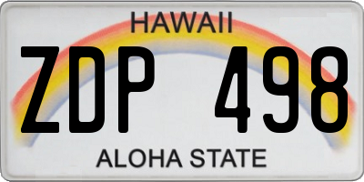 HI license plate ZDP498